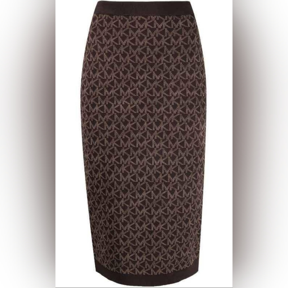 Michael Kors Mega Logo-Jacquard Midi Skirt